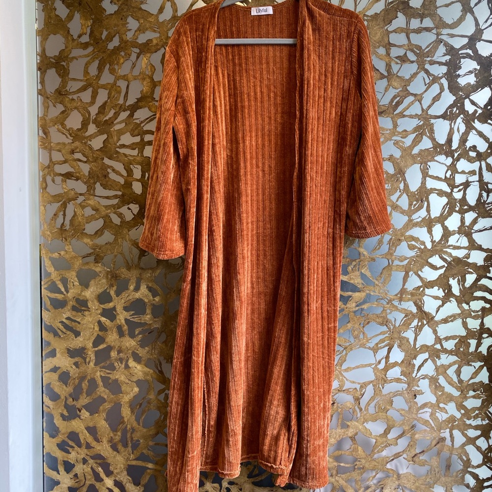 Velvet duster cardigan
